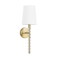 Worlds Away Maxine Wall Sconce - Brushed Brass Linen For Sale