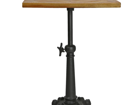 Voltaire Parquet Wood & Iron Café Table - Matthew Izzo Collection Discount