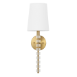 Worlds Away Maxine Wall Sconce - Brushed Brass Linen For Sale