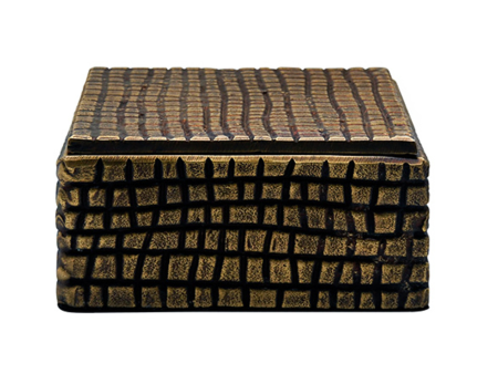 Lizzo Brass Reptile Textured Box For Discount