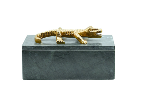 Allie Green Marble & Brass Decorative Box Cheap