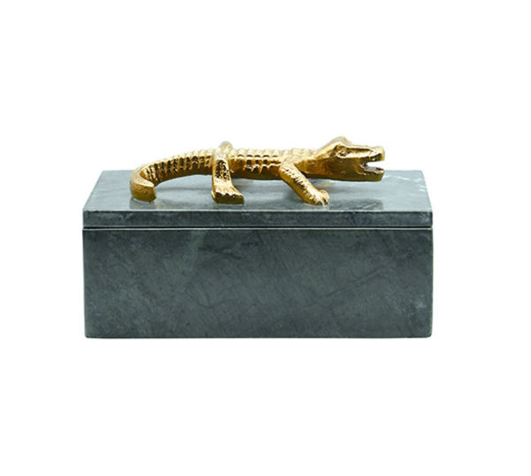 Allie Green Marble & Brass Decorative Box Cheap