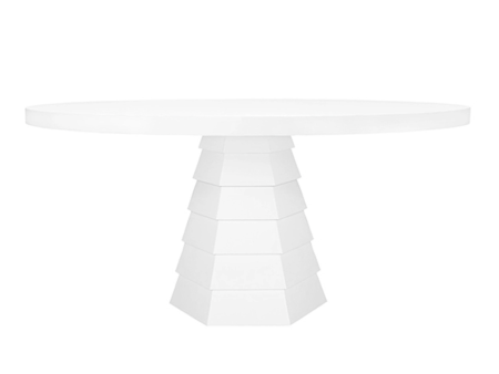 Hugo Matte White Lacquer 60  Round Dining Table Sale