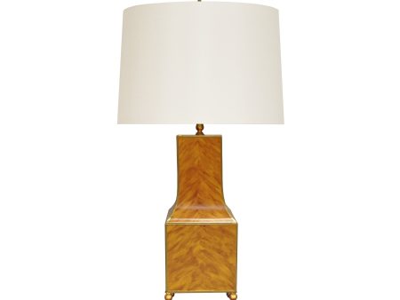 Renata Tortoise Shell Lamp w  White Linen Shade Online now